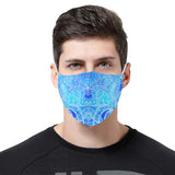 "Sunset Lights" Blue 3D Mouth Mask with Drawstring