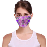 "Green Pulse" Fuschia 3D Mouth Mask with Drawstring