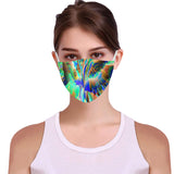 "Jt" Blue 3D Mouth Mask with Drawstring
