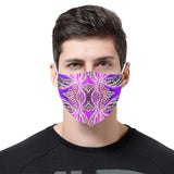 "Green Pulse" Fuschia 3D Mouth Mask with Drawstring